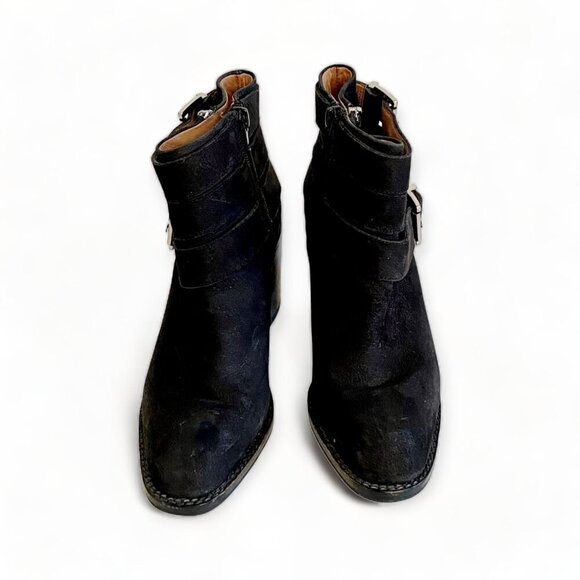 Jeffrey Campbell 3 buckle Rayburn Black Nubuck Ankle Boot Size 7.5 - Picture 4 of 15